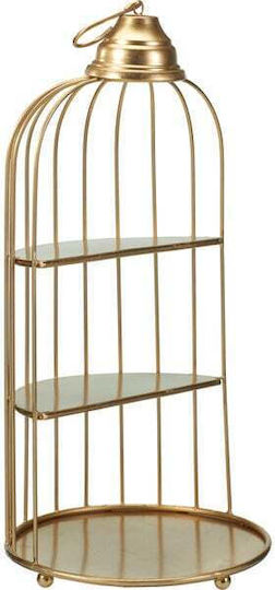 Κλουβι Μεταλλικο Ανοιχτη Ραφιερα 42cm Χρυσο