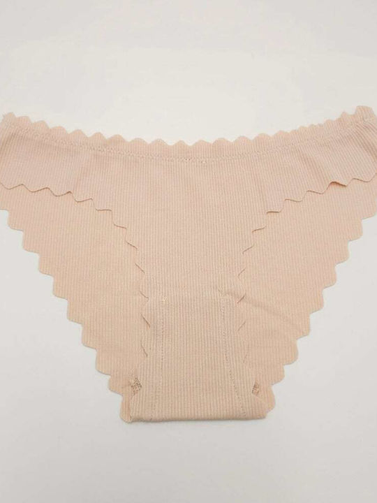 Cotton Women's Briefs Seamless Beige