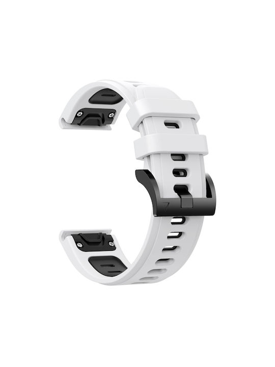 Garmin Forerunner 955 22mm Brățară Sport Dublu Culoare din Silicon Alb+Negru