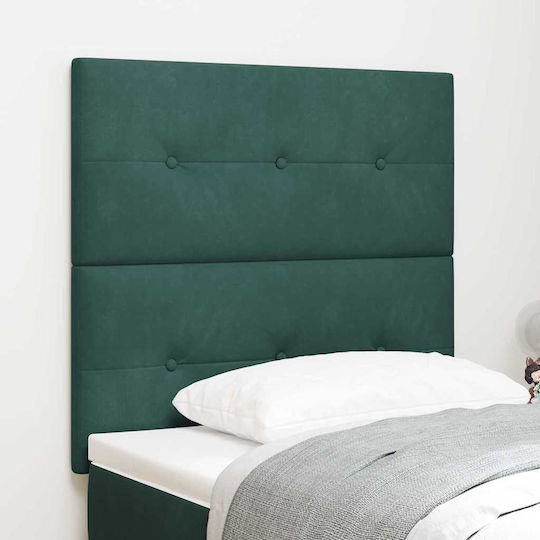 vidaXL Bed Headboard made of Fabric Dark Green 90cm