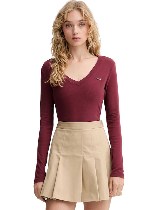 Levi's Essential Women's Blouse Cotton Burgundy