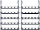 Set 10 Pvc Kleiderbügel Organizer 5 Haken 23,5 cm Länge Grau
