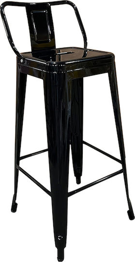 Hocker Bar mit Rückenlehne Metall Molero Black 43x43x94cm