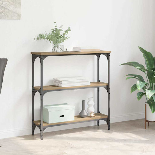 Console Table of Solid Wood & Metal Coffee L75xW22.5xH75cm
