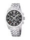 Festina Мъжки Часовник 43.8mm Хронограф На Батерия със Сребърна Метална Гривна