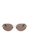 Bvlgari Unisex Sunglasses with Gold Metal Frame and Brown Lens