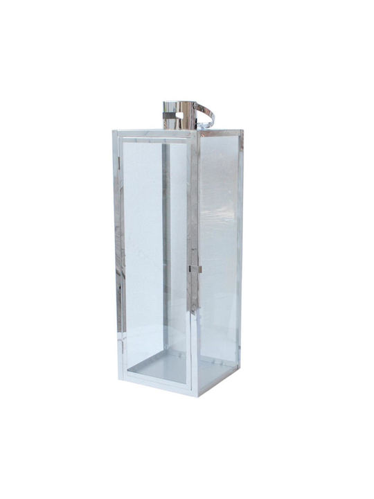 Atmosphera Φαναράκι Μεταλλικό Επιτραπέζιο Ασημί 22x22x65.5εκ.