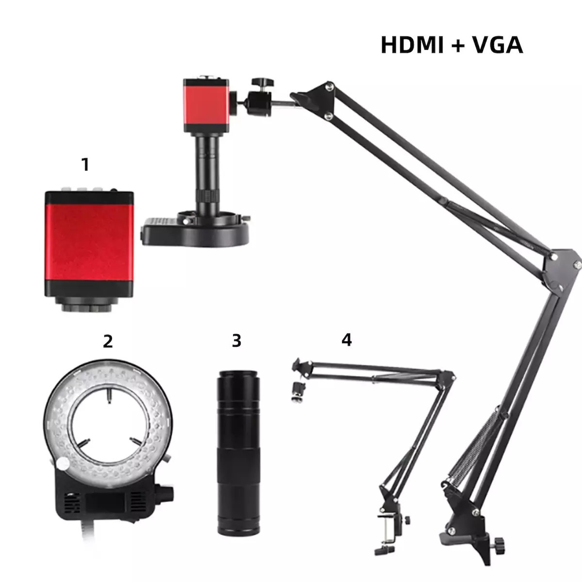 Digital Microscope 150x Magnification Hdmi Vga Output Hdmi Vga Set ...