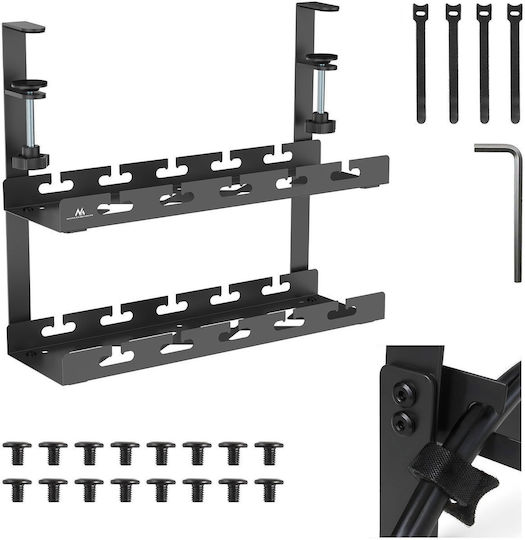 Maclean Energy Στήριγμα Καλωδίων Μαύρο MC-104 B 1τμχ