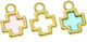 Goldener Emaille-Kreuz 1cm Nu2217 Hellblau