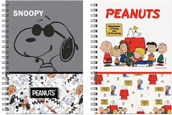 Peanuts Snoopy and Woodstock Σπιράλ Τετράδιο Ριγέ Β5 70 Φύλλων Λευκό (Διάφορα Σχέδια)