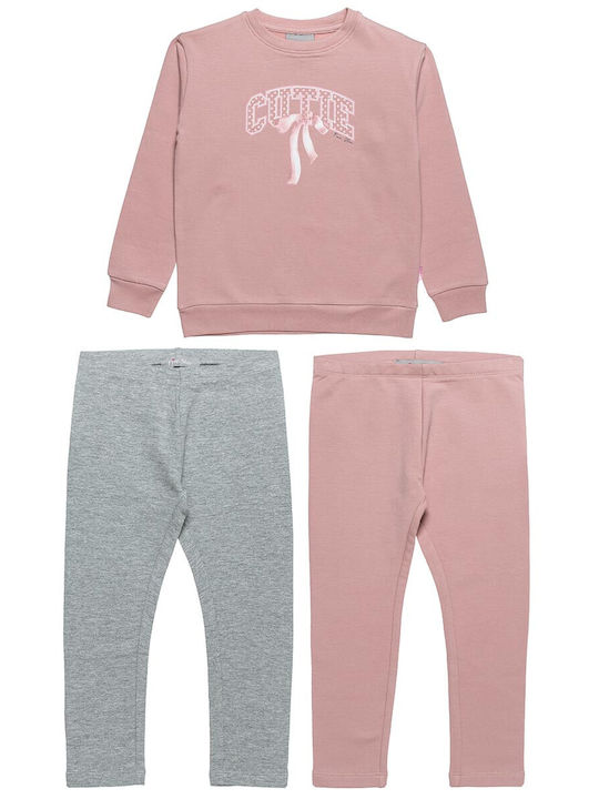 Kinder Sweatpants Set - Jogginganzug Rosa 3Stück