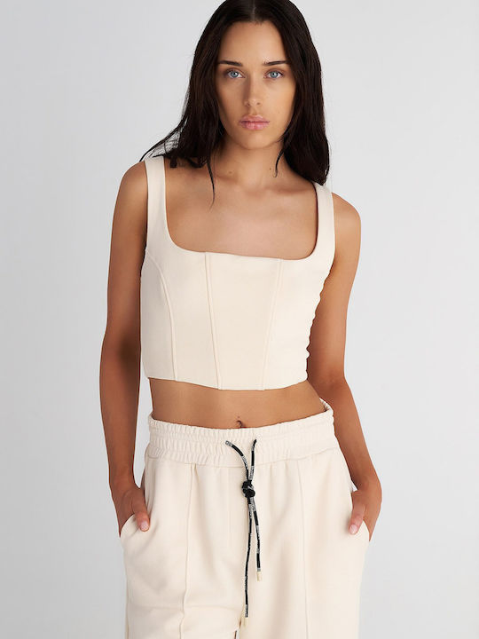 SugarFree Damen Korsett Bluse mit Trägern White