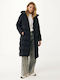 Long Women's Jacket for Winter Black