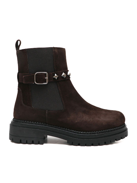 Wildleder Stiefeletten Damen Braun