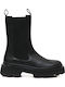 Leder Damen Chelsea Stiefeletten Schwarz