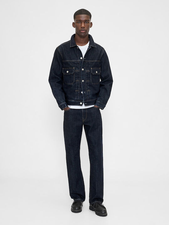 Men's Jeans Pants with Relaxed Straight Fit Rinsed