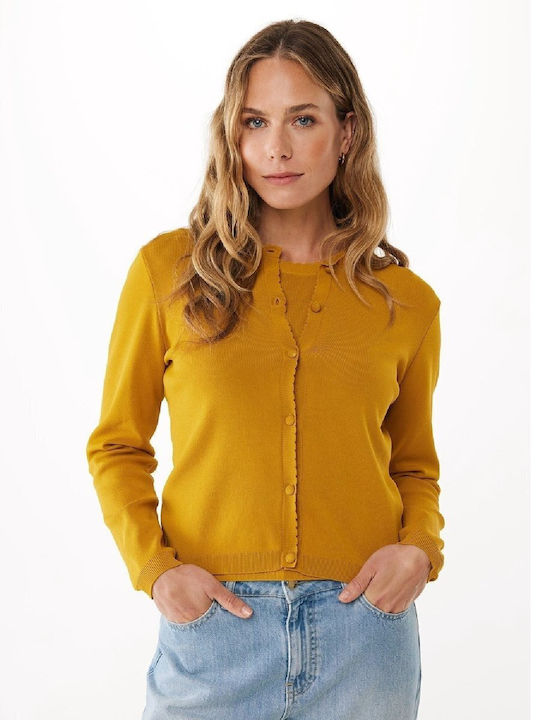 Mexx Γυναικεία Πλεκτή Ζακέτα Yellow Brown