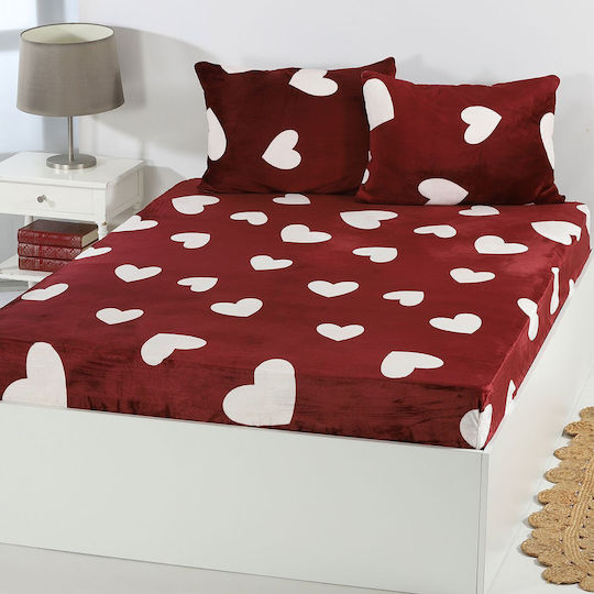 Silk Fashion Fleece Σεντόνι Υπέρδιπλο με Λάστιχο 160x200+30εκ. Πολύχρωμο