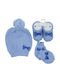 Kids Beanie Set with Gloves & Socks Knitted Light Blue for Newborn
