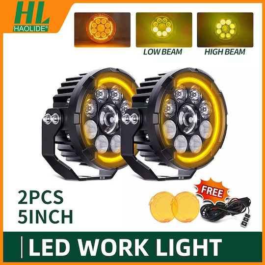 Motorrad Nebelscheinwerfer LED Zusatzlichter 6000K 3500K Strahl Hoch Niedrig Gelb Drl