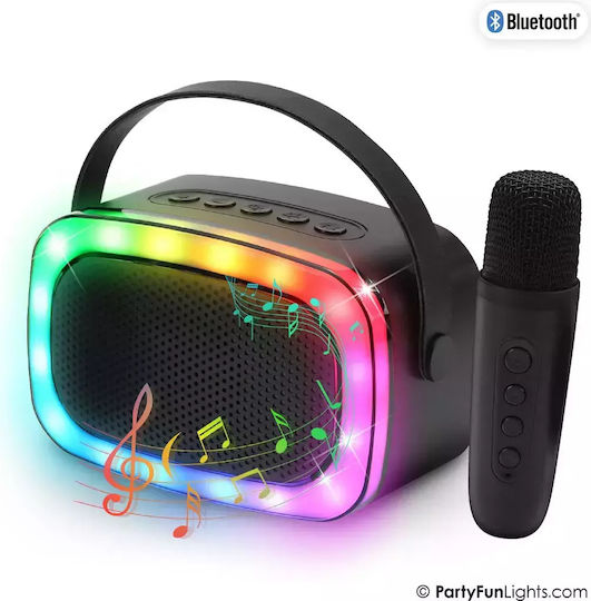 Party Fun Lights Party Fun Lights Karaoke Speaker with Wireless Microphone and Lighting Effects 605607 Black