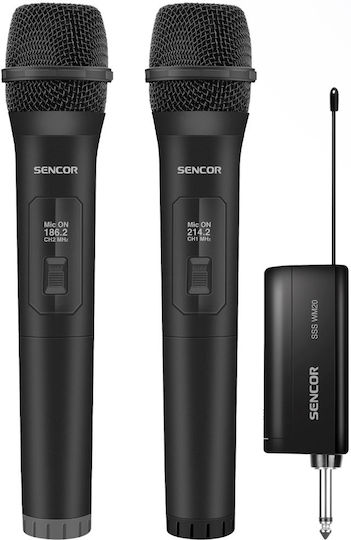 Sencor SSS WM20 Комплект Безжично Микрофон Ръчно изработено за Вокали в Черен Цвят