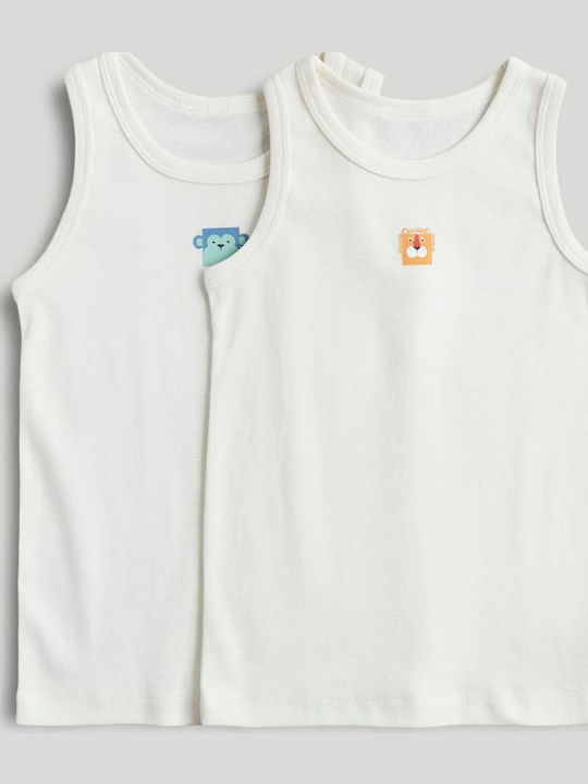 Mothercare Set of Kids' Undershirts Sleeveless White 2pcs