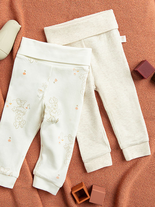 Kids Leggings Set Long White Minnie Mouse