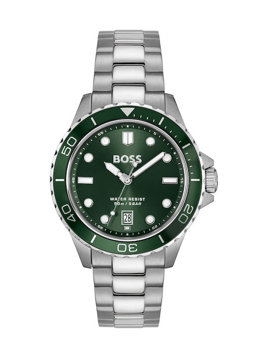 Boss Troper Ανδρικό Ρολόι 42mm Μπαταρίας με Αση...