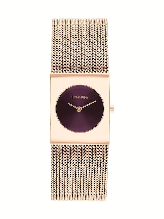 Calvin Klein Pulse Damen Uhr mit Rose Gold Metallarmband 25100137