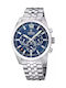 Festina Men's Watch 43.8mm Chronograph Battery with Silver Metal Bracelet