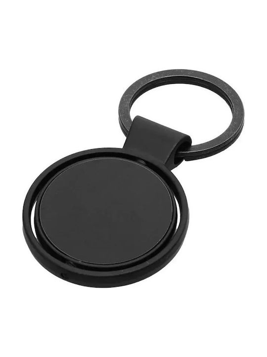 Metallic Round Black Rotating Keychain Code An-5175