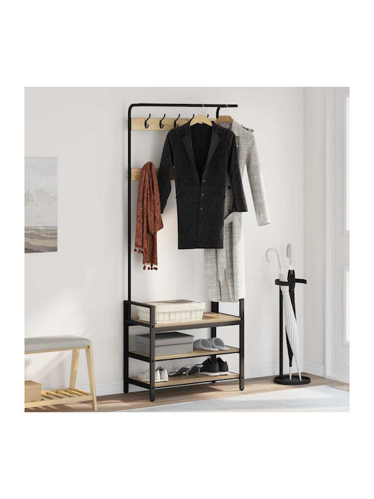 Entry Furniture with Hanger Sonoma Oak 75x34x184cm
