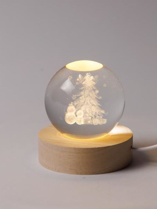 Illuminated Ball 6cm Christmas Design Snowmen Christmas Tree USB 6 Warm White SMD LED Base 7cm Power Extension 70cm IP20 Eurolamp 600-47058