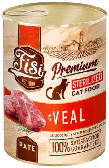 Fisi Wet Cat Food in Cans with Calf 400gr