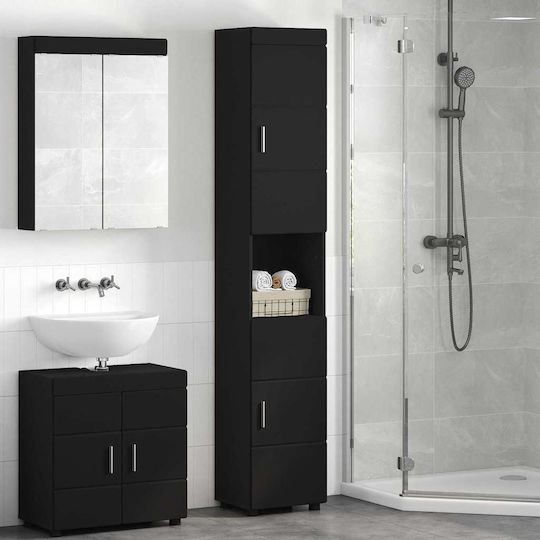 vidaXL 880352 Στήλη Μπάνιου Δαπέδου 37x31.5x203cm Μαύρη vidaXL 880352 Στήλη Μπάνιου Δαπέδου 37x31.5x203cm Μαύρη