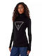 Damen Langärmeliges Rollkragenpullover Schwarz