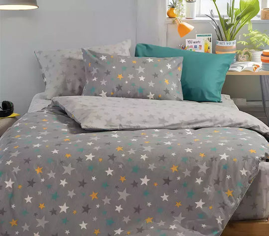 Nef-Nef Homeware Single Set Stars Above Gray 170x260cm Nef-Nef Homeware Single Set Stars Above Gray 170x260cm