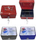 Portable Cash Box Metal Lock Carry Handle 300×240×90mm 3 Colors 1238-23