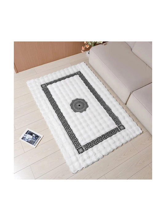Saray Home Luxurius Килим Правоъгълена Furry Wh...