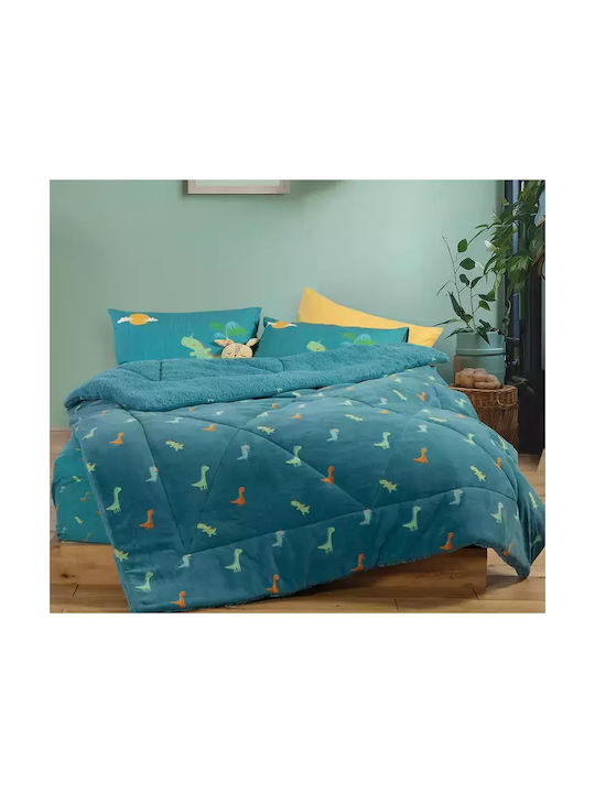 Nef-Nef Homeware Kids Duvet Cover Single Dinos On Wheels 160x220cm