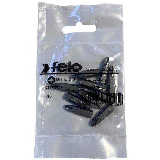 Set 10 Industrial Series Bits Philips Profile C6.3 Ph2 25mm