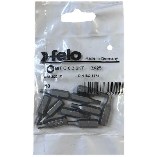 Set 10 Biți Industrial Seria Profil Hex C6.3 Hx3.0 25mm