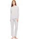 Pink Label Winter Women's Cotton Pajama Set Cloud White