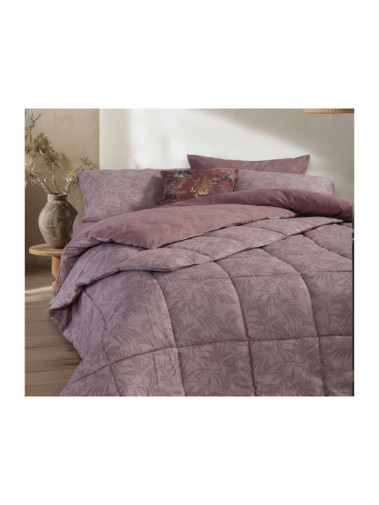 Nef-Nef Homeware Bettdecke Großes Doppelbett mit Microfiber-Füllung 220x240cm Dazier Mauve 330 GSMGsm