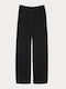 Women's Fabric Trousers Loose Fit Black