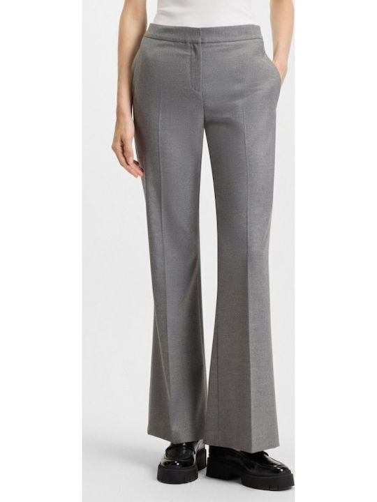 Hezane Damen Stoff Hose Gray