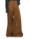 Damen Hoch tailliert Stoff Hose Brown
