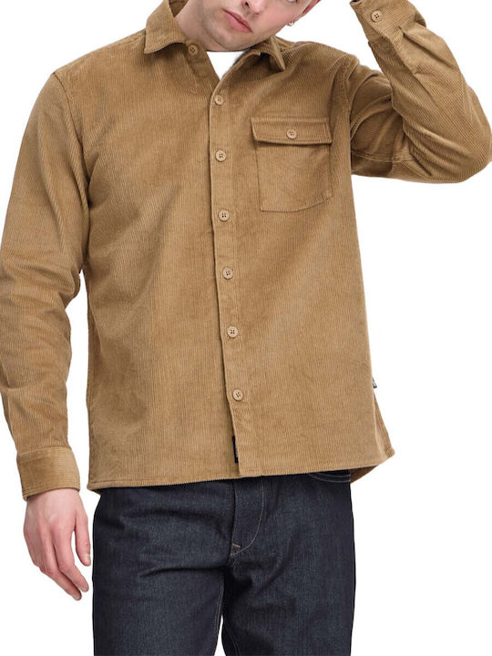 Blend Рипсено Кадифе Overshirt Бежов